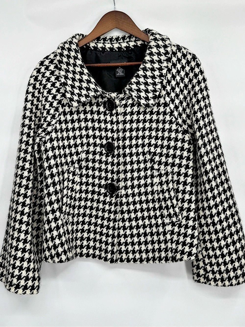 Rafaella Houndstooth Jacket in Black & White Size 10